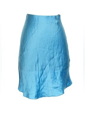Aritzia Babaton slip satin midi skirt blue